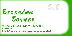 bertalan borner business card